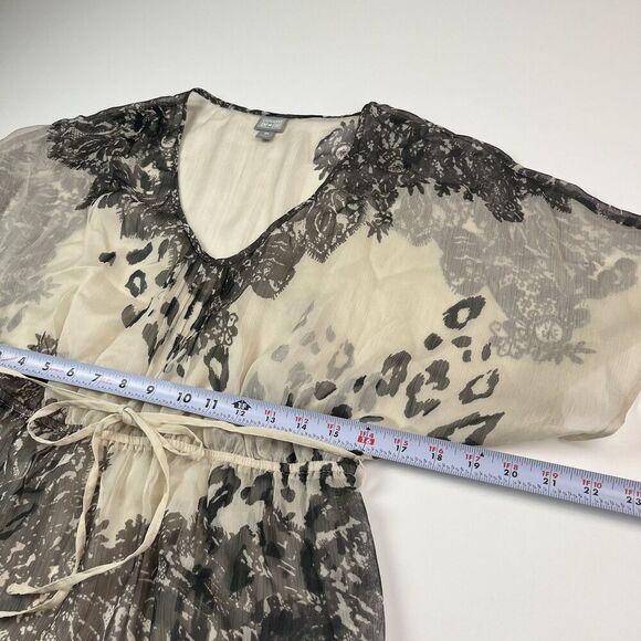 Converse Y2K Sheer Floral Leopard Top M Whimsigoth Festival Fairy Grunge Sheer - Picture 5 of 11